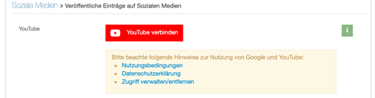 mit YouTube Konto verbinden