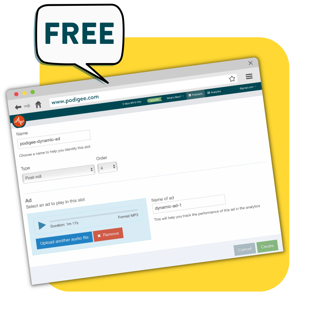 dynamic ad server free impressions podigee